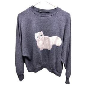 Kittens Brand Made in USA Batwing Sleeve Sweatshirt M-L Cat Kitty